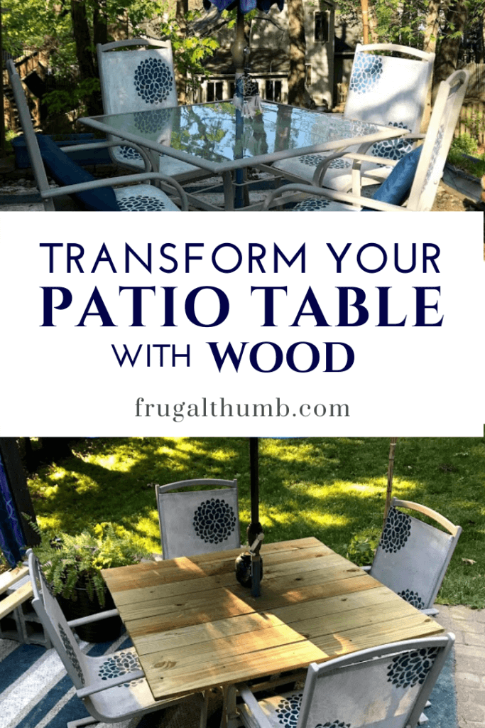 before and after wood patio table top