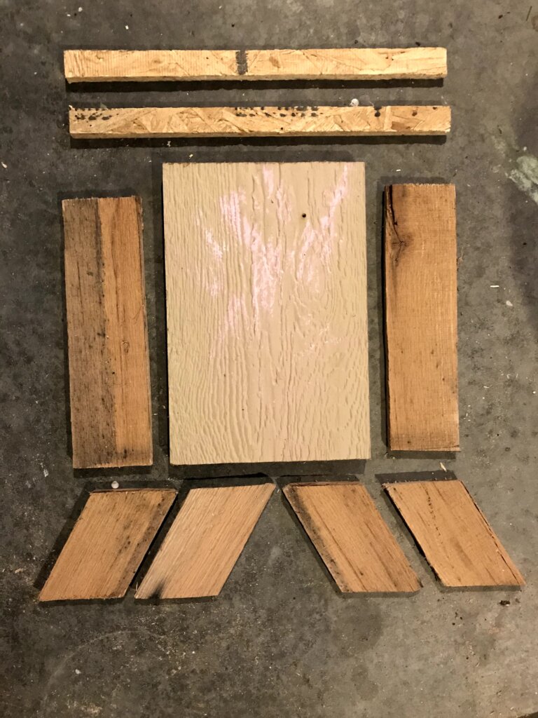all required pieces from wood scraps