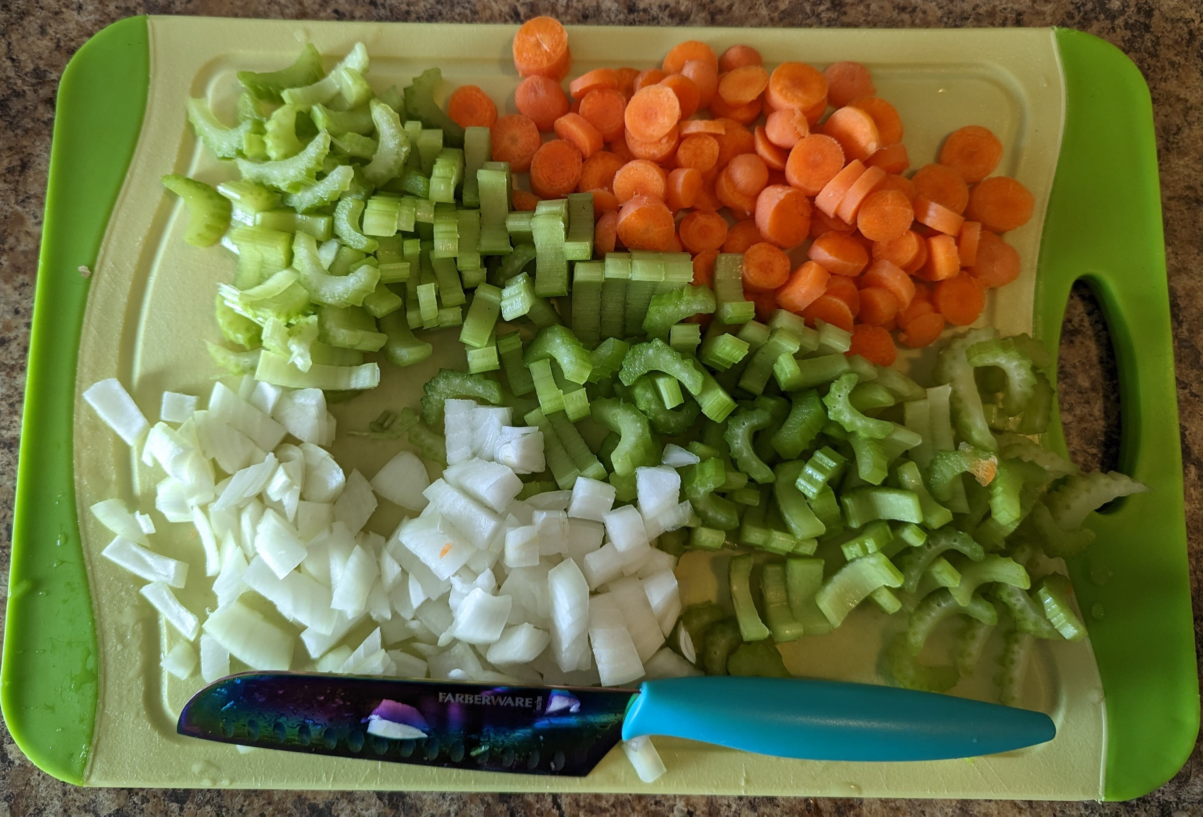 Add diced vegetables