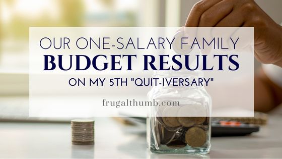Our Family Budget Results on My Fifth Quitting Anniversary